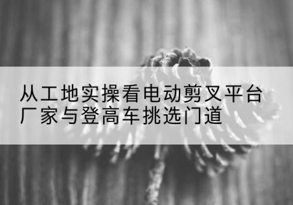 河口电动剪叉升降平台厂家-从工地实操看电动剪叉平台厂家与登高车挑选门道