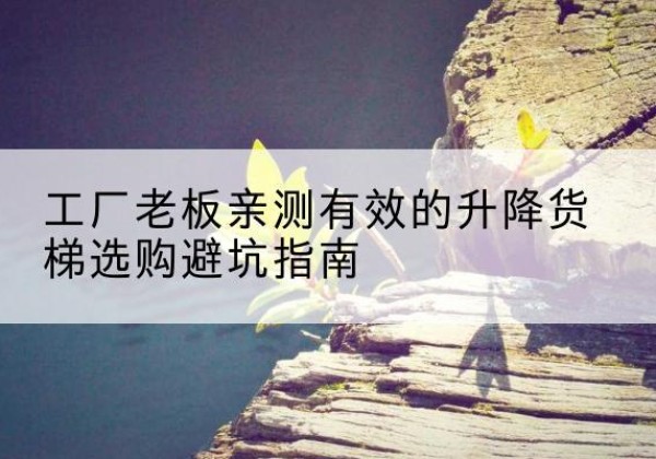 河口升降货梯怎么选-工厂老板亲测有效的升降货梯选购避坑指南